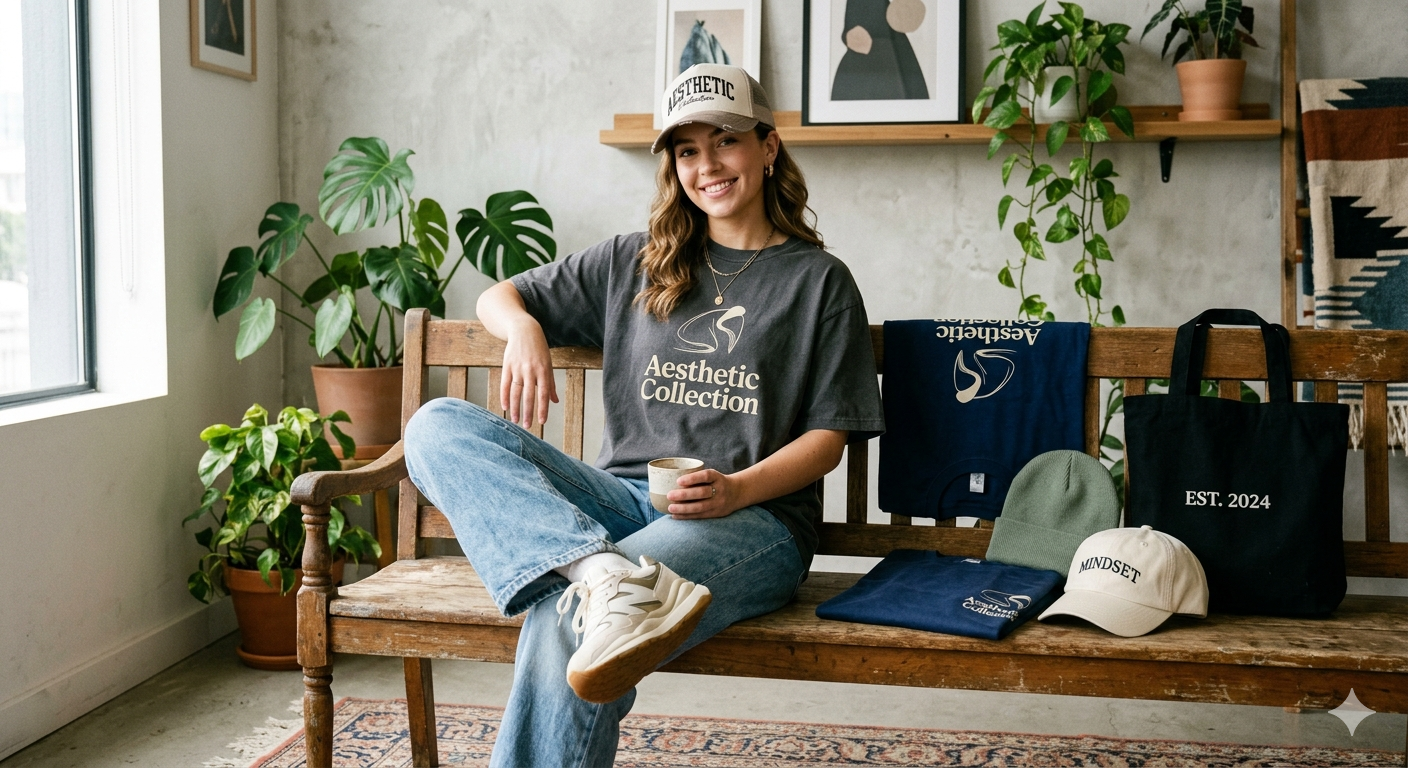 give blog post for Asthestic collection T-shirt,hats,shoes