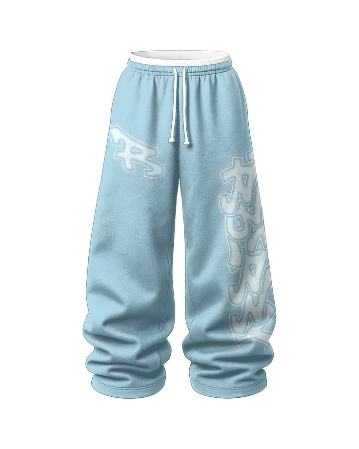 Blueblackie Asthetic teal blue pant code ANA0019