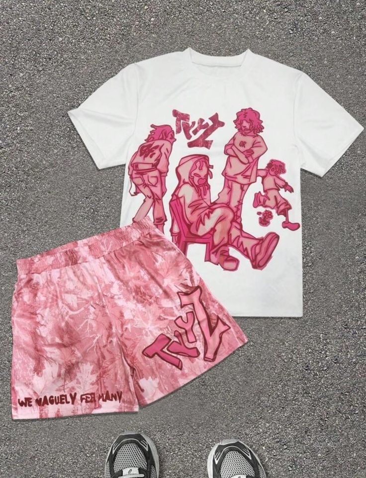 Blueblackie Child T-shirt set of T-shirt and short's printed white t-shirt and maroon shorts