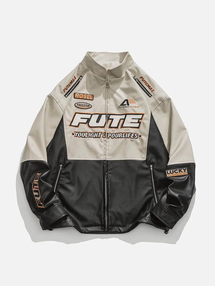 Blueblackie trendy Racing Sport Jacket Blue and white Racing MotorSport Full Zip Windbreaker Jacket For Men & Women