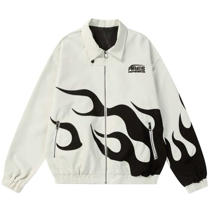 Blueblackie Fute Racing Sport Jacket white and blackRacing MotorSport Full Zip Windbreaker Jacket For Men & Women
