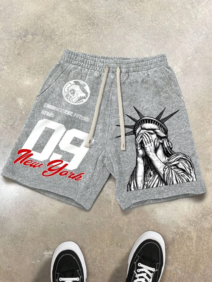 Blueblackie Newyork Branded Regular fit Grey shorts for men