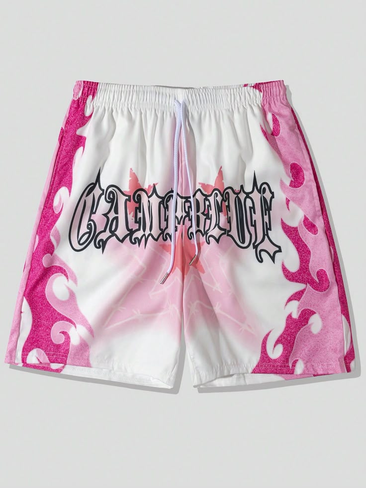 Blueblackie Campblue Branded Regular fit pink and white shorts for men