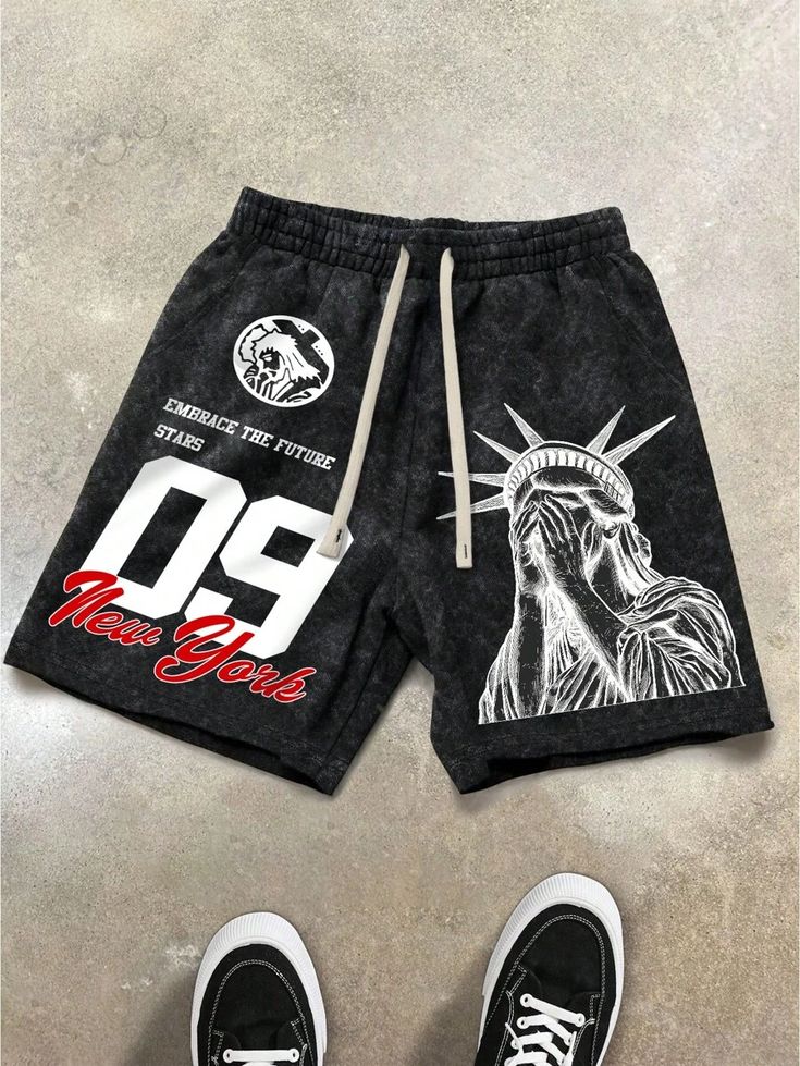 Blueblackie Newyork Branded Regular fit Black shorts for men