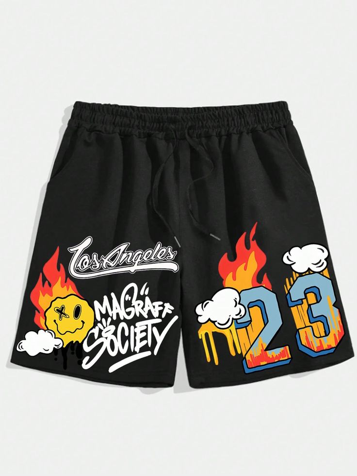 Blueblackie Losangels Branded Regular fit Black shorts for men
